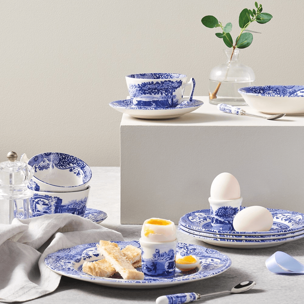 Blue Italian Set of 4 Plates, 15cm