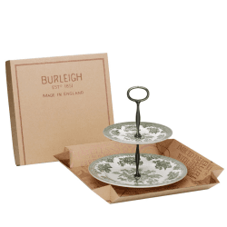 Image showing the Asiatic Pheasants 2 Tier Cake Stand, H24 x W26.5 x D26.5cm, Green product.
