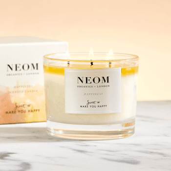 Image showing the Scent to Make You Happy 3 wick scented candle, White product.