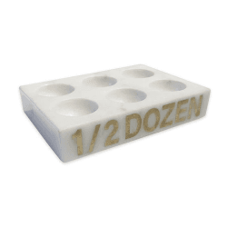 Image showing the Marble 1/2 Dozen Egg Holder, L17.5 x W12 x H3.5cm, White product.