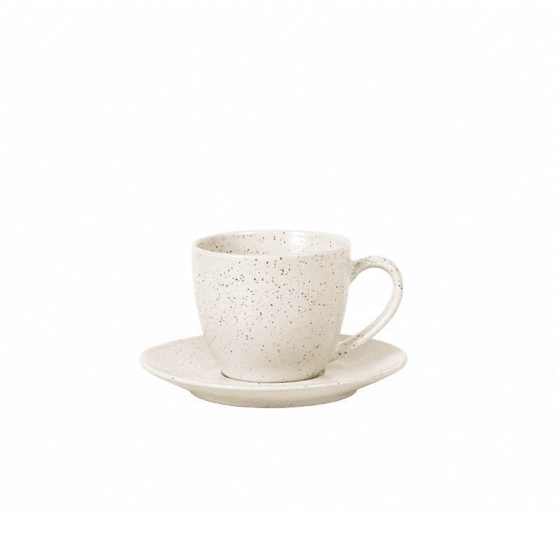 Nordic Vanilla Tea Cup & Saucer, 150ml, Off White