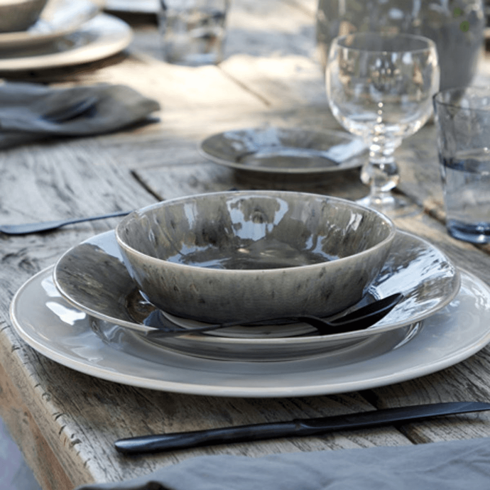 Madeira Set of 6 soup/pasta plates, 19cm, Grey