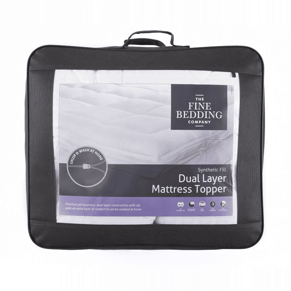 Dual Layer Double Mattress Topper, White