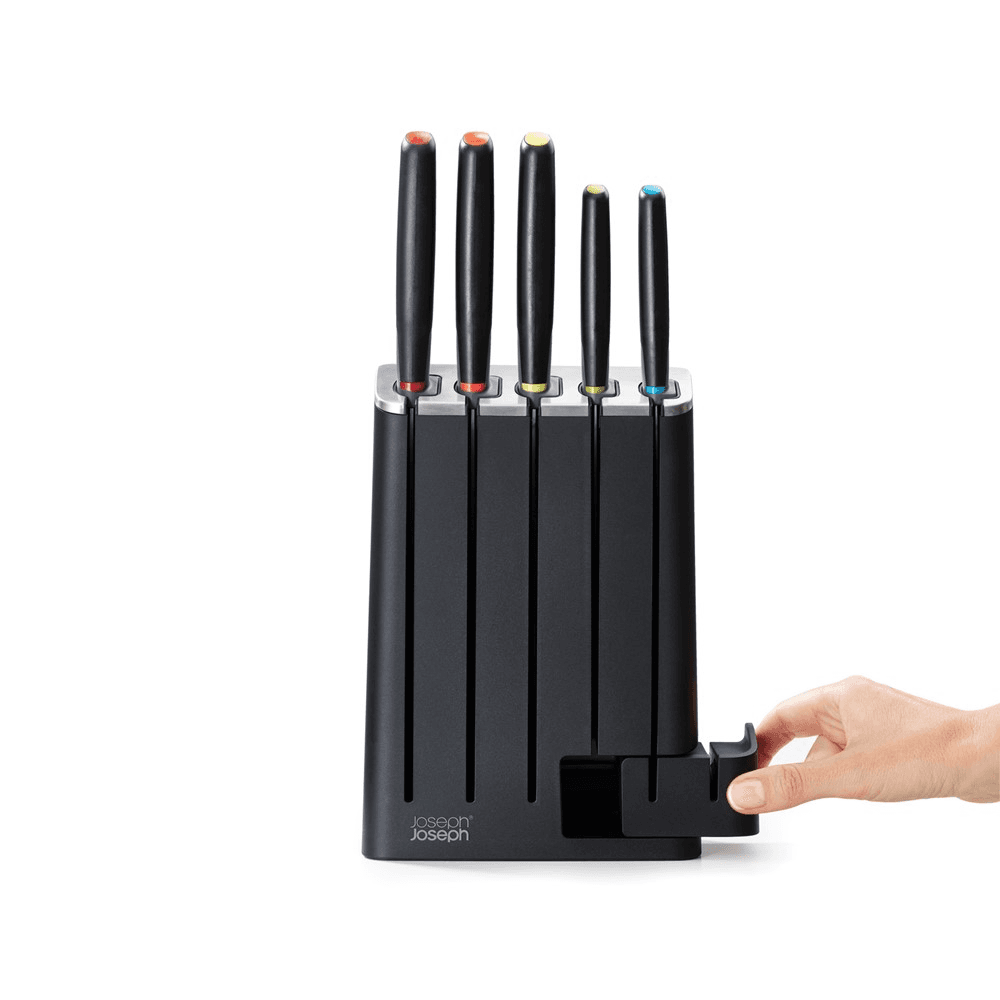 Elevate 5 Piece Knife Slim Block, Multicolour