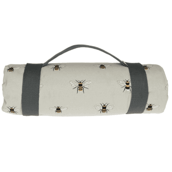 Image showing the Bees Picnic blanket, 140 x 145cm, Grey product.