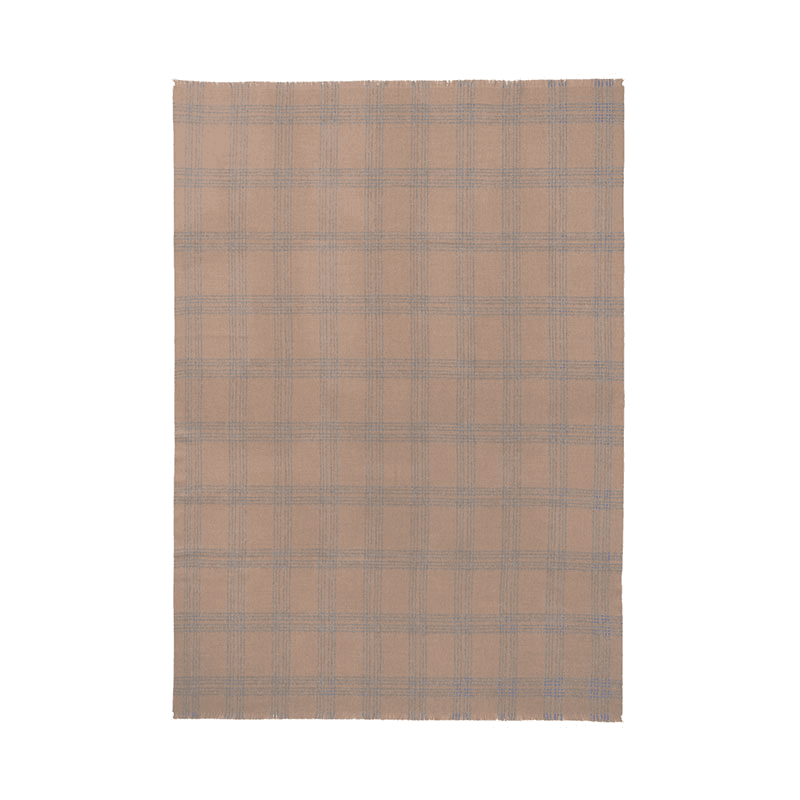 Check Throw, H190cm x W130cm, Light Grey/Camel