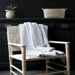 Image showing the Hikari Throw, 150 x 200cm, Blue & White product.