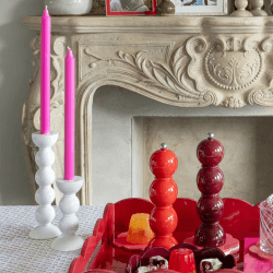 Image showing the Bobbin Candlestick, H24cm, White product.