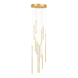 Image showing the Saber LED 12 Light Cluster Pendant Chandelier, H80cm, Gold product.