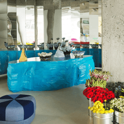 Image showing the Circus Pouf, H35 x D65cm, Blue product.