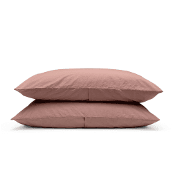 Image showing the Relaxed Cotton Pair of Standard Pillowcases, Rust product.