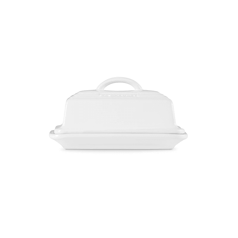 Stoneware Butter Dish, White