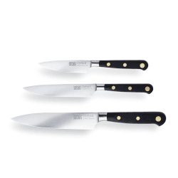 Image showing the Oxford Set of 3 Assorted Knife Set, Brass Rivet product.