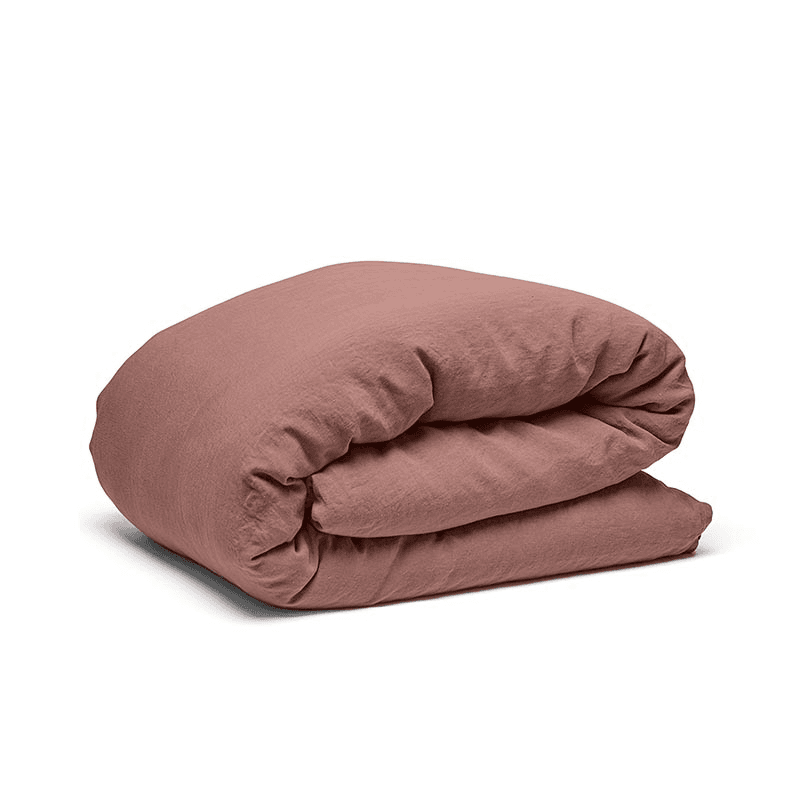 Linen Duvet Cover, Super King, Rust