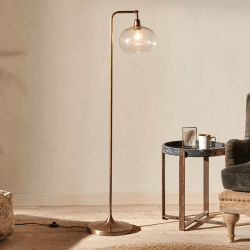 Image showing the Mulia Floor Lamp, H147cm, Antique Brass product.