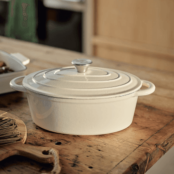 Image showing the Oval Casserole Cast Iron, 29cm, Cream product.