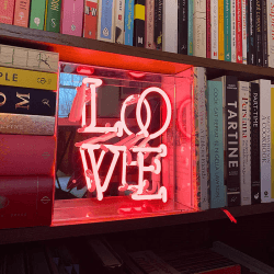 Image showing the Neon Box Love Glass Sign, H25 x W25cm, Pink product.