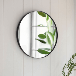 Image showing the Cherington Round Wall Mirror, D45cm, Black product.