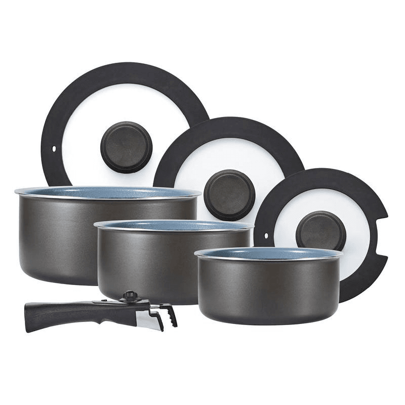 Freedom Non-stick 13 Piece Graphite Cookware Set, Black
