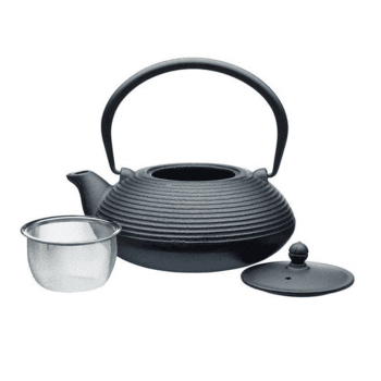 Image showing the Cast Iron Infuser Teapot, 5 Cup, Black product.
