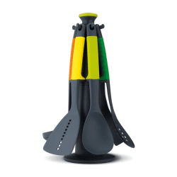 Image showing the Elevate 6 piece kitchen utensils with carousel stand, Multi Coloured product.