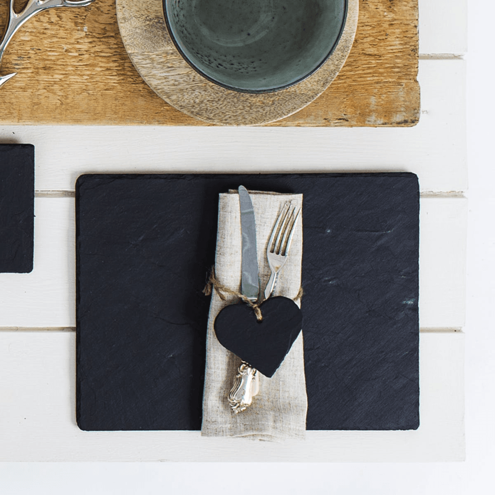 Pair of rectangular tablemats, 30 x 22cm, Slate
