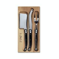 Image showing the Cheese Knife Set, 3 Piece, Black Handle product.