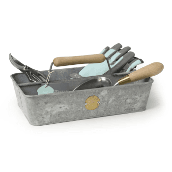 Image showing the Galvanized Trug, Grey/Brown product.
