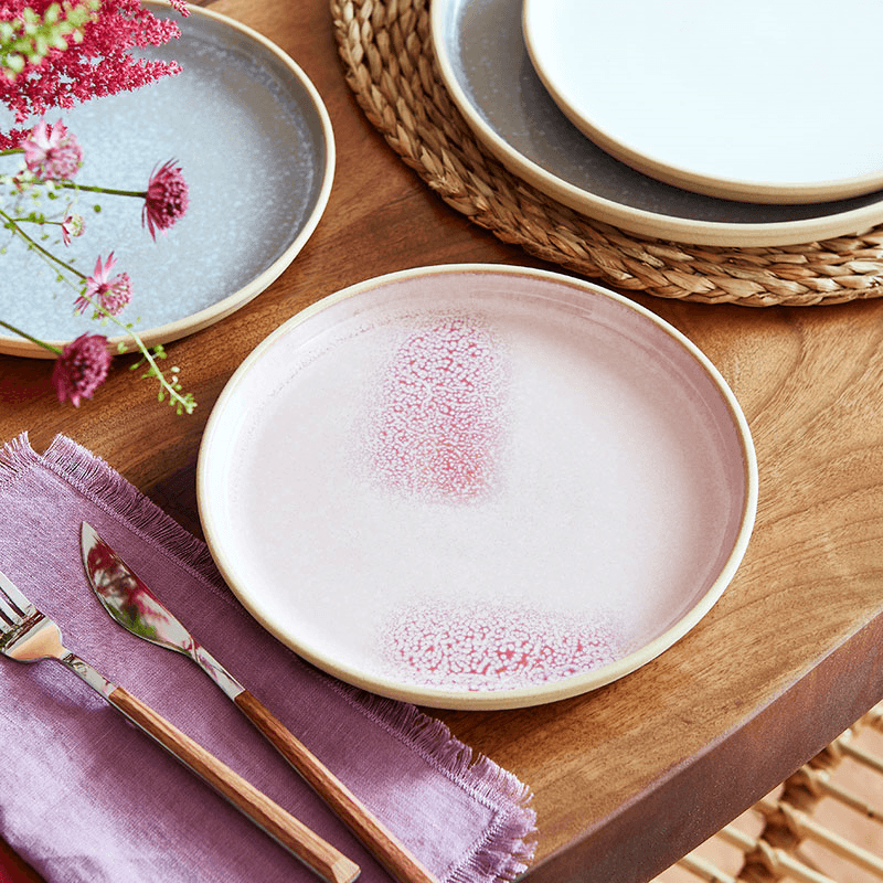 Minerals Set of 4 Side Plates, D21.5cm, Rose Quartz