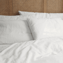 Image showing the Cotton Linen Mix Pillowcases, Standard, White product.