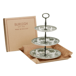 Image showing the Asiatic Pheasants 3 Tier Cake Stand, H35 x W26.5 x D26.5cm, Green product.