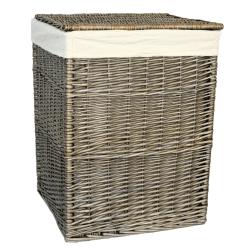 Image showing the Square Laundry Basket With Oatmeal Lining, Large product.