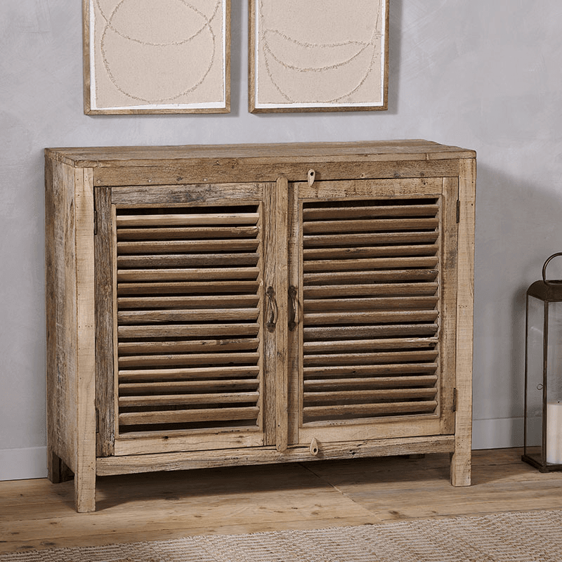 Ibo Reclaimed Wooden Slatted Sideboard, Natural