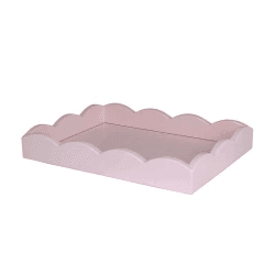 Image showing the Lacquered Scallop Tray 28 x 20cm, Pale Pink product.