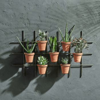 Image showing the Jara Wall hung planter, 49 x 86 x 14cm, Terracotta/Black product.