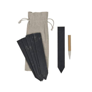Image showing the Set of 6 tags, H19.5 x D0.5 x W3cm, Black/White product.