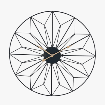 Image showing the Geo Clock, D77cm, Black and Gold product.