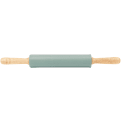 Image showing the Silicone Rolling Pin With Wooden Handles, 24 cm, Teal product.