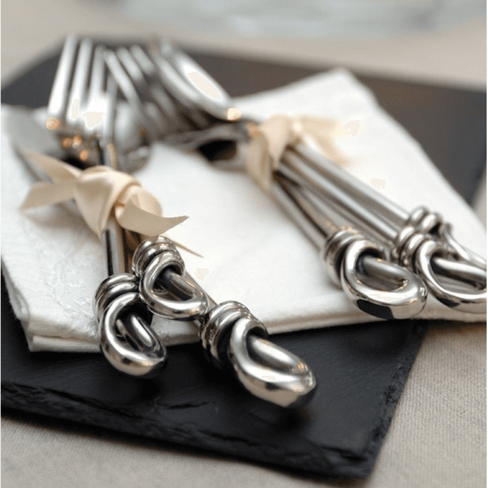 Polished Knot Cutlery set 24 piece, Stainless Steel
