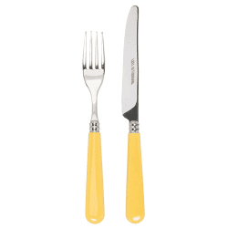 Image showing the Knife and Fork Set, Butter Yellow product.