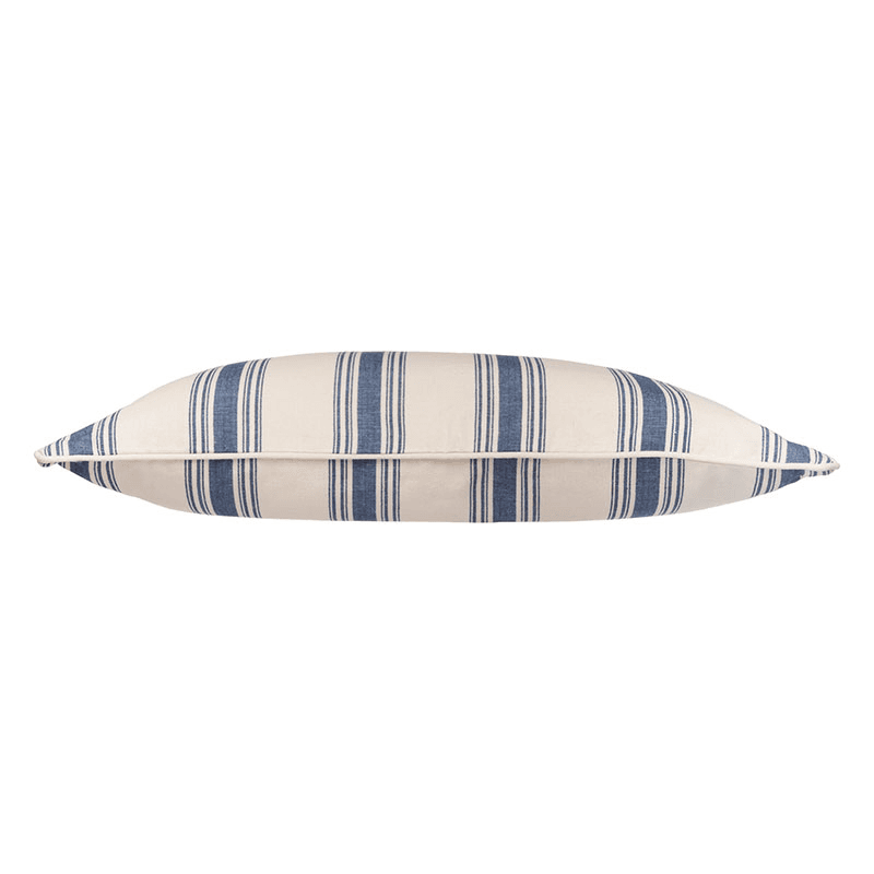 Sea Stripe Small Lumbar Cushion, 65 x 35 cm, Blue / White