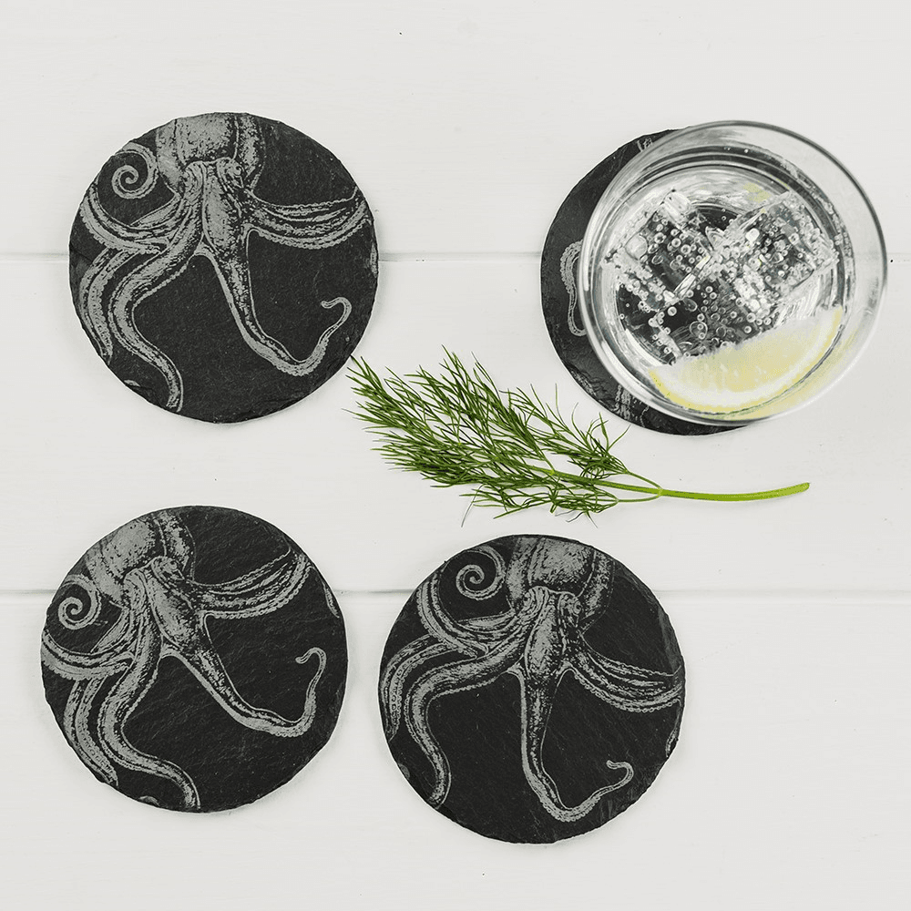 Octopus Set of 4 coasters, Dia11cm