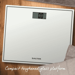 Image showing the Compact Glass Electronic Scale, White product.