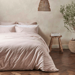 Image showing the Relaxed Cotton Super King Duvet Cover, Rose product.