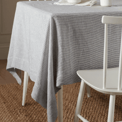 Image showing the Sid Stripe Tablecloth, 150 x 250cm, French Blue product.
