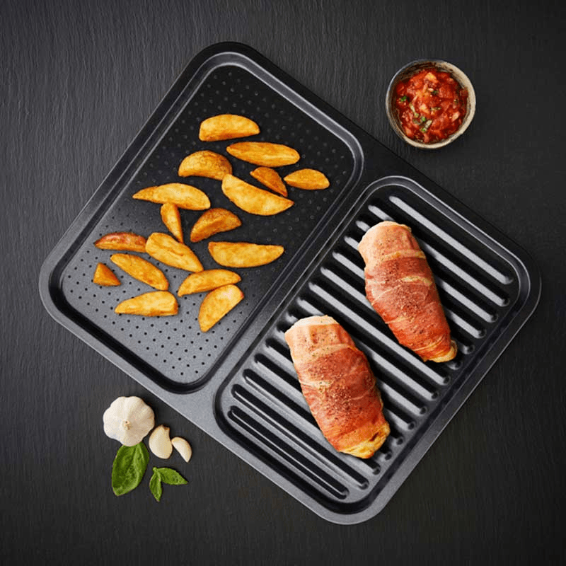 Precision Plus Divided Crisper Tray Non-Stick, Black