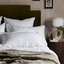 Image showing the Linen Housewife Pillowcase, Standard, White product.