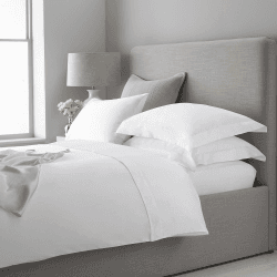 Image showing the 300 Thread Count Egyptian Cotton Sateen King deep fitted sheet, W150 x L200 x D34cm, White product.