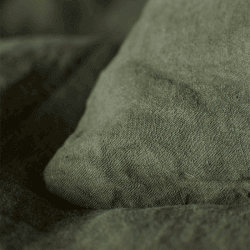 Image showing the Linen Duvet Cover, King, Olive Green product.