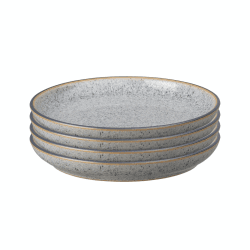 Image showing the Studio Grey Set of 4 coupe side plates, 17cm, Granite product.